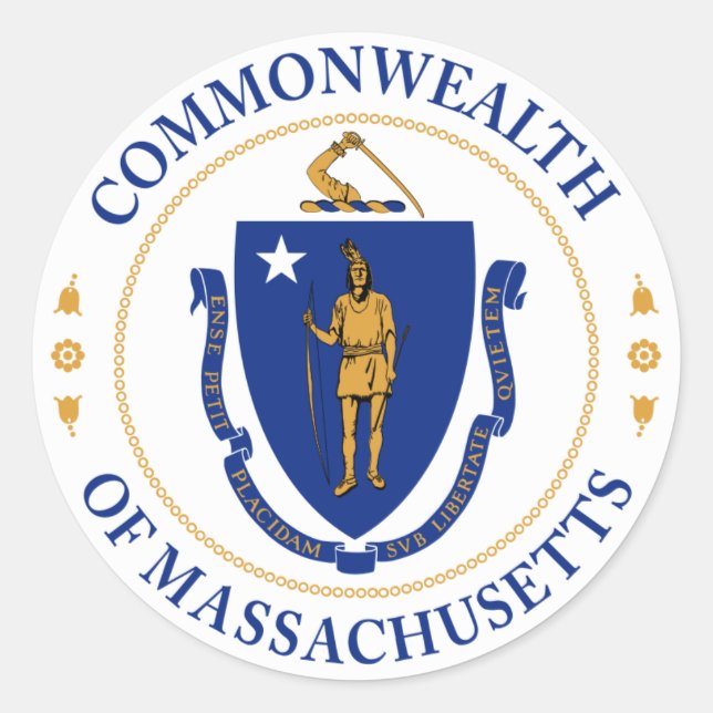 Sceau du Commonwealth du Massachusetts Sticker (Devant)