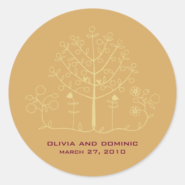 sceau étiquette mariage mehndi tree (Devant)