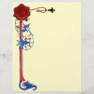 Sceau FLORENTINE FLORALE ROUGE ANTIQUE SMONOGRAMME