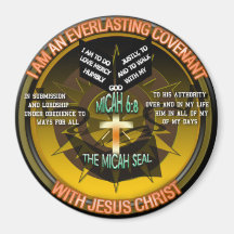 Sceau Micah Grand, Aimant Rond De 3 Pouces