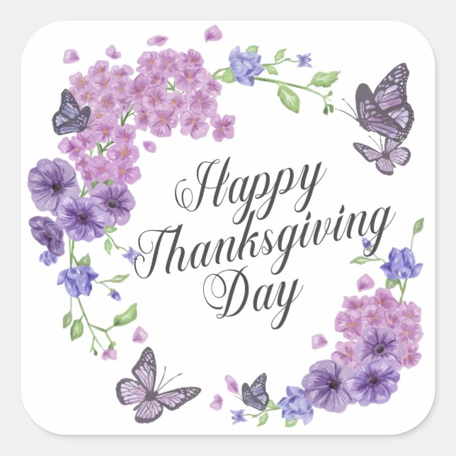 Sceau simple Bon thanksgiving Papillons Sticker (Devant)