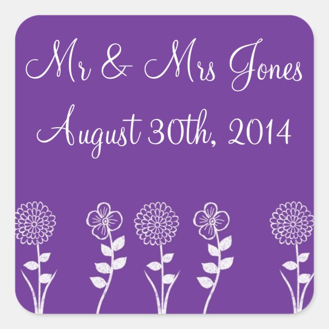 Sceaux et autocollants d'enveloppes pourpres perso (Devant)