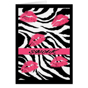 Scellé Avec Une Carte Bite Baiser Zebra