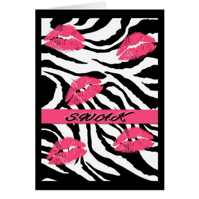 Scellé Avec Une Carte Bite Baiser Zebra (Devant)