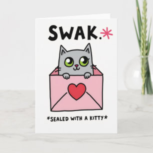 Scellé avec une carte d'amour de chaton