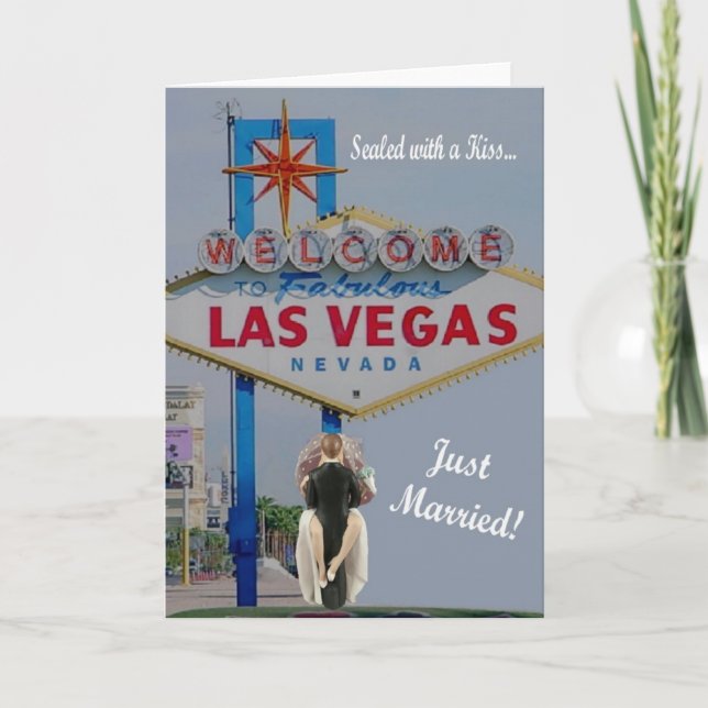 Scellé avec une carte mariée de Las Vegas de (Devant)