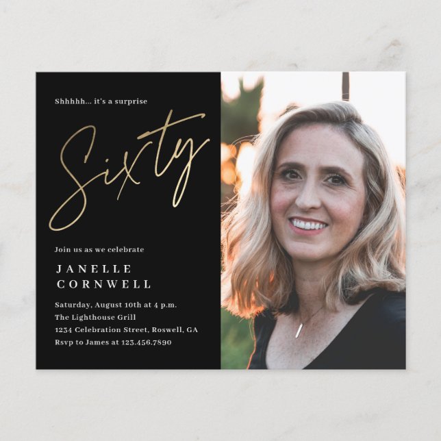 Scénario de budget Or Noir 60ème (Devant)