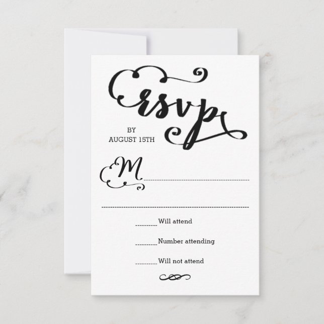 Scénario de mariage - Carte de réponse RSVP (Devant)