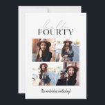 Scénario moderne & géométrique Multiphoto 40e anni<br><div class="desc">Scénario moderne & géométrique quarantième anniversaire invitation multi photo. La couleur du motif du dossier géométrique peut être modifiée.</div>