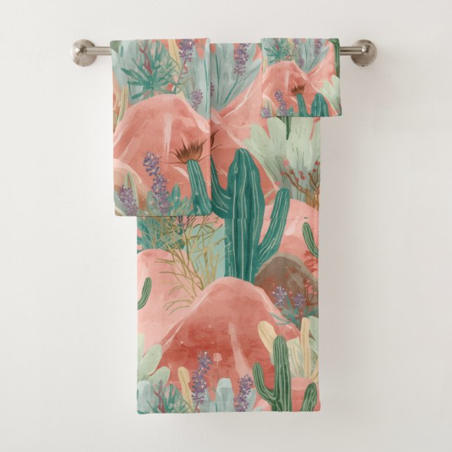 Scène aquarelle de la floraison du désert de Blush (En situation)