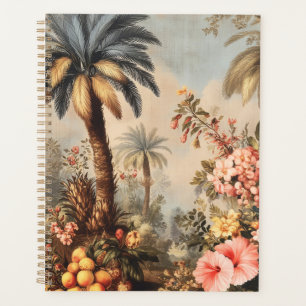 Scène botanique vintage avec palmiers