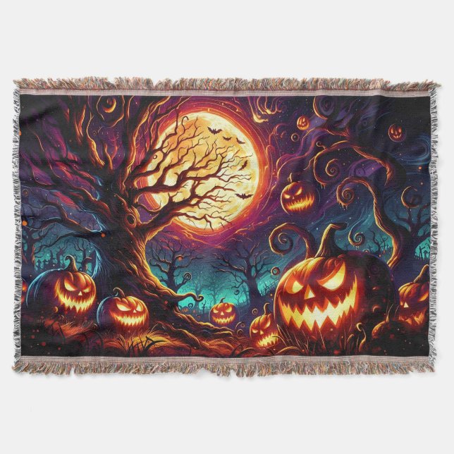 Scène d'art d'Halloween Lancer la couverture (Devant)
