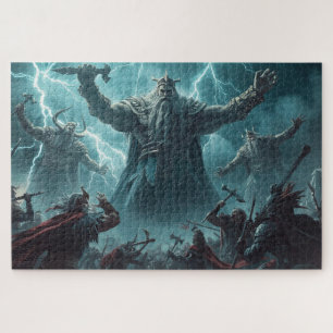 Scène de bataille de la mythologie nordique Puzzle
