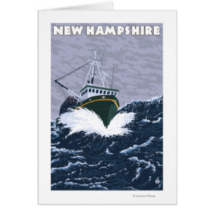 Scène de bateau de pêche du crabe du New Hampshire