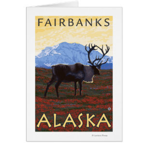 Scène de caribou - Fairbanks, Alaska