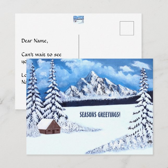 Scène de carte postale hivernale merveilleuse (Devant / Derrière)