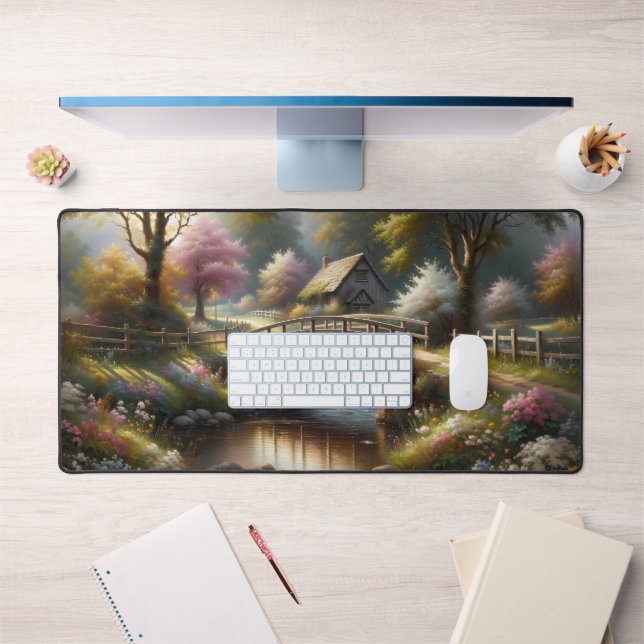 Scène de cottage printanier Cottagecore (Bureau 1)