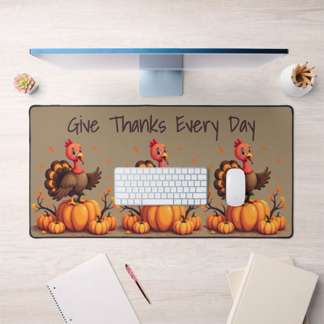 Scène de dinde de Thanksgiving mignonne avec citro (Bureau 1)