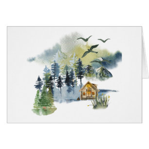 Scène de forêt à l'aquarelle personnalisable