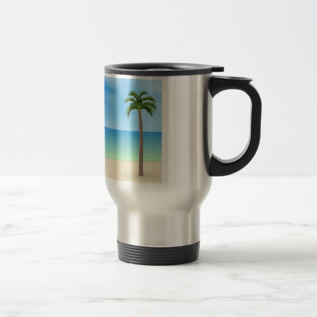 Scène de jour de plage : Tasse de voyage (Droit)