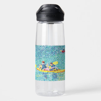 Scène de kayak pointilliste Peinture Bouteilles d'