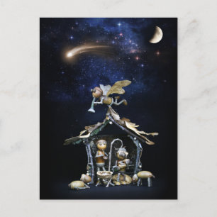 Scène de la nativité des elfes de maïs - Carte de 