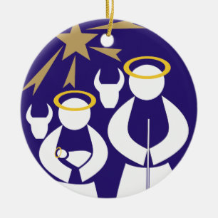 Scène de la Nativité Ornement en céramique de Noël