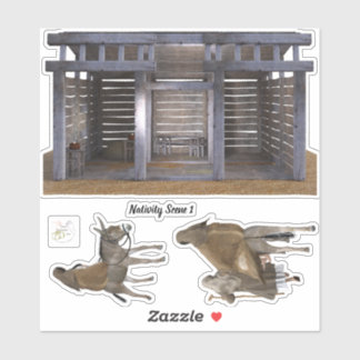 Scene de la nativité Sticker vinyle amovible Set 1