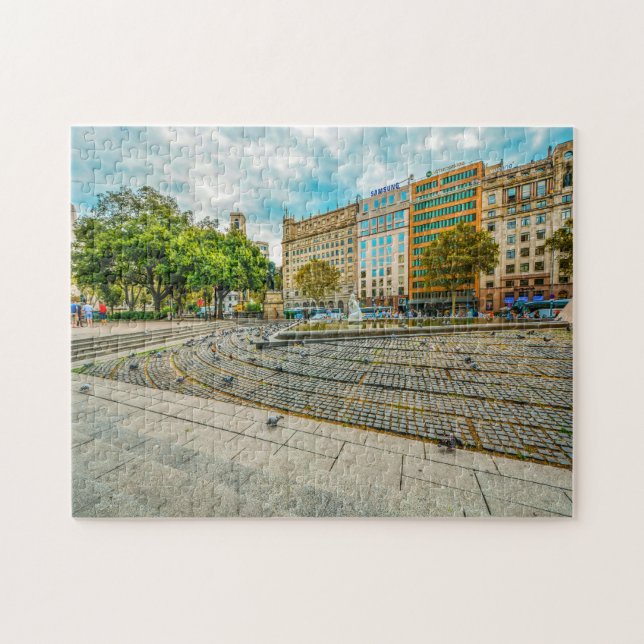 Scène De La Rue De Barcelone. Jigsaw Puzzle (Horizontal)
