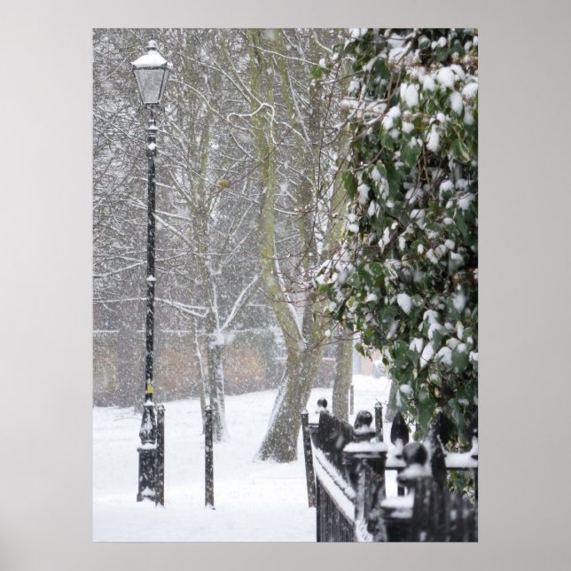 Scène de neige avec Poster de lumière de Old Stree (Devant)