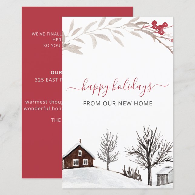 Scène De Neige Nouveau Accueil Weve Moved Carte De (Devant / Derrière)