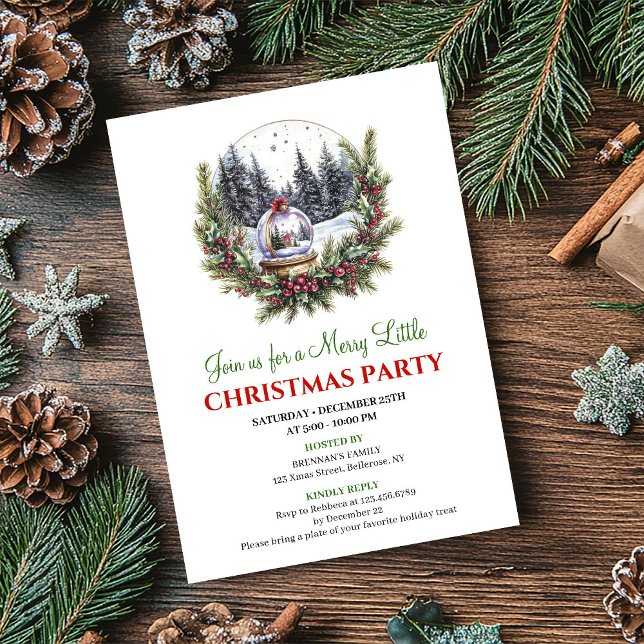 Scène de Noël à l'aquarelle moderne Invitation mod (Modern Watercolor Christmas Scene Editable Invite)