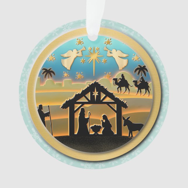 Scène de Noël avec l'Enfant Jésus dans la crèche (devant)