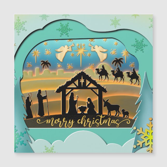 Scène de Noël avec l'Enfant Jésus dans la crèche (Devant)