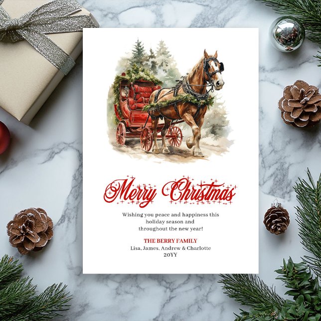 Scène de Noël joyeuse carte de vœux éditable (Cheerful Christmas scene editable greeting card)