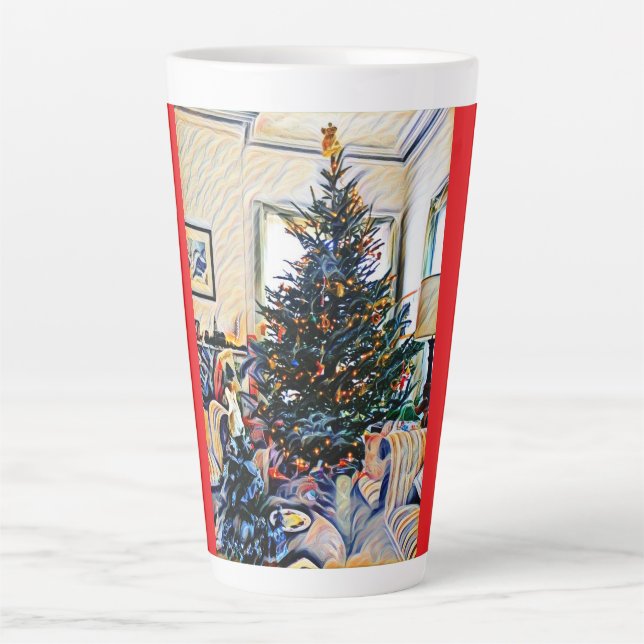 Scène de Noël Latte Mug Rouge (Devant)