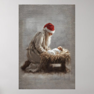 Scène de Noël Santa Art mural Scène de Noël Jésus