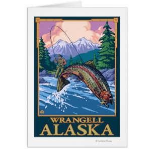 Scène de pêche de mouche - Wrangell, Alaska