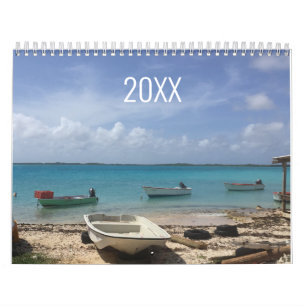 Scène de plage avec vagues océaniques Calendrier d