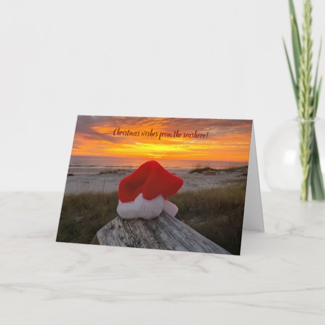 Scène de plage de Noël Carte de voeux (Devant)