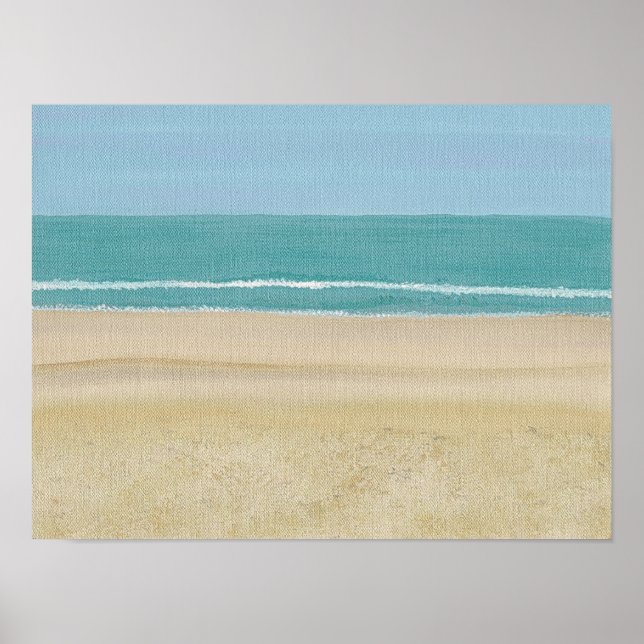 Scène de plage de sable océanique sur affiches (Devant)