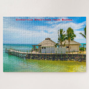 Scène de plage des Samoa américaines. Puzzle