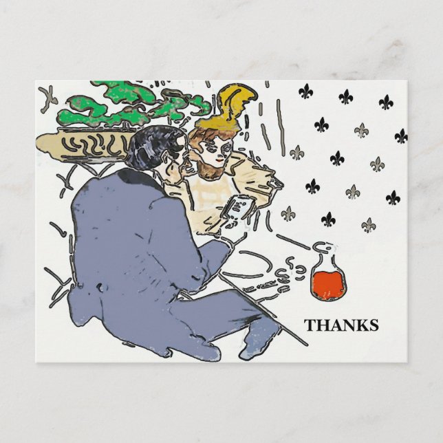 Scène de restaurant Téléphone portable, Carte post (Devant)