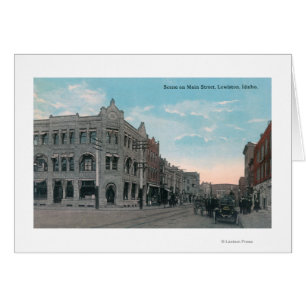 Scène de rue principale avec des chariots de