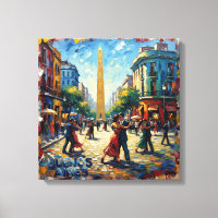 Scène de rue tango de Buenos Aires sur toile tendu