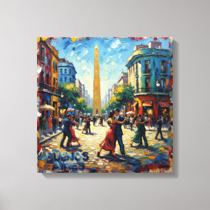 Scène de rue tango de Buenos Aires sur toile tendu