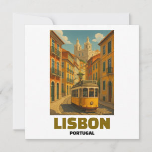 Scène de rue vintage tramway rétro Lisbonne Portug