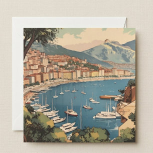Scène de voyage vintage à Monaco avec texte person