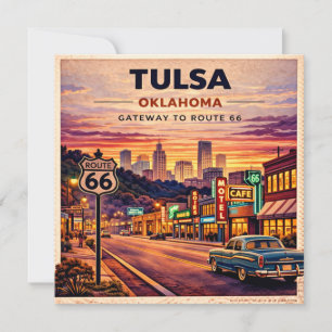 Scène de voyage vintage sur la route 66 à Tulsa Ok