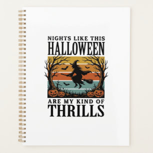 Scène d'effroi de sorcière vintage Halloween Gravu